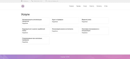 Сайт шаблон на примере бухгалтерской компании "Успех в цифрах" №3 2